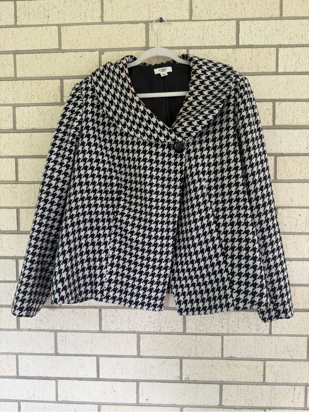 Cato Black & White Houndstooth Peacoat